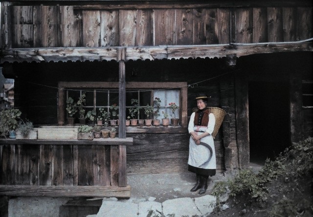 Австрия. Местечко Хейлигенблут. Женщина с серпом и корзиной. 1929г.