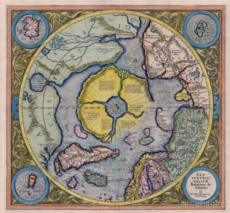 Описание Северной Земли (Septentrionalium Terrarum description), Меркатор, 1606г. Источник